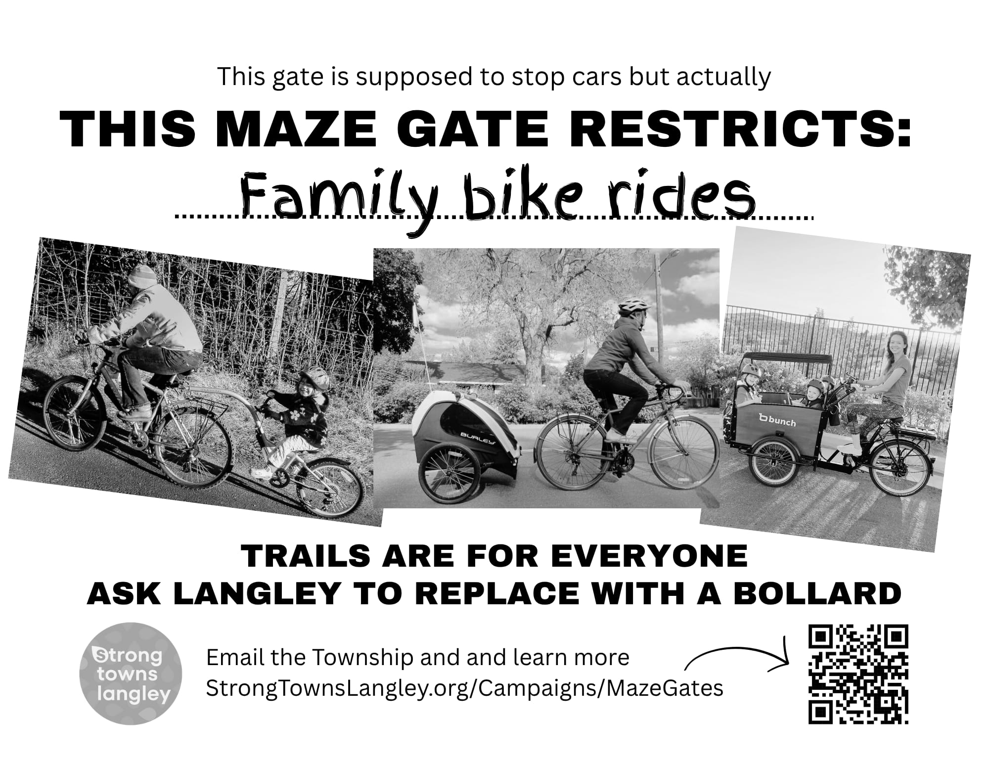 Strong Towns Langley maze gate campaign poster