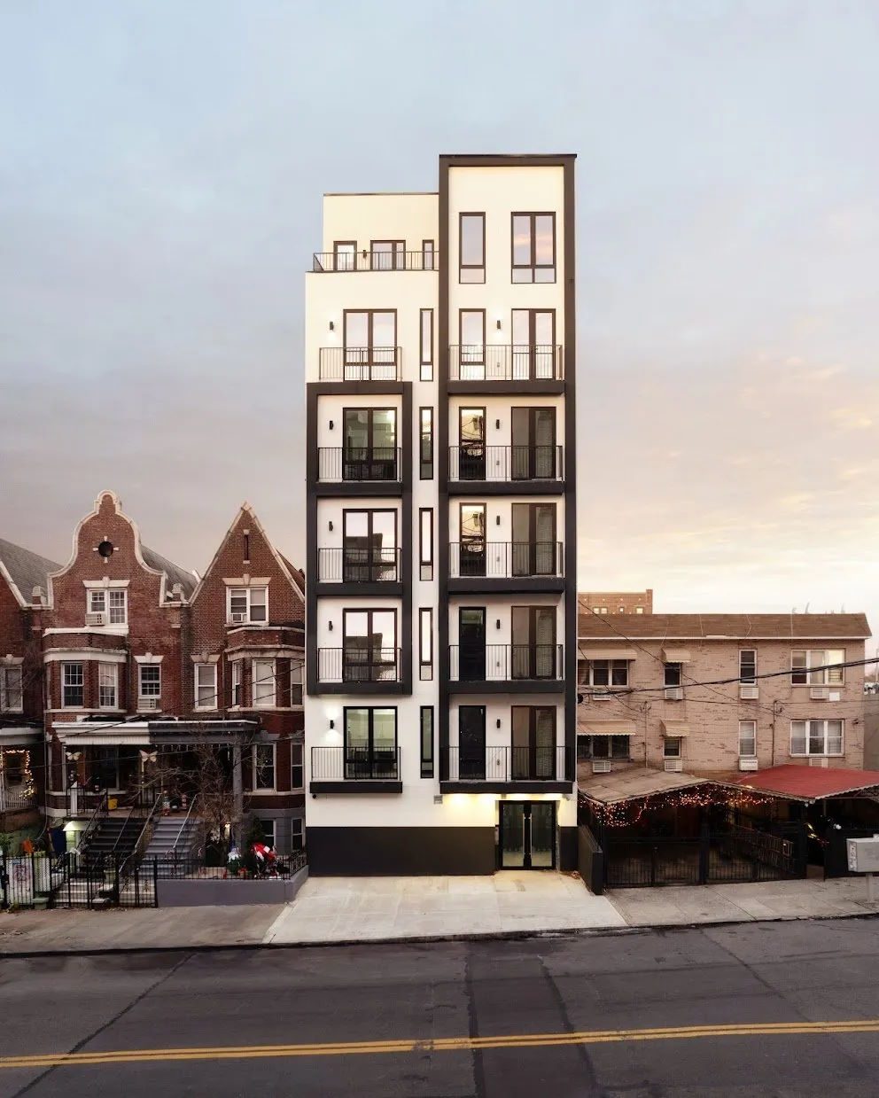New infill housing beside older buildings