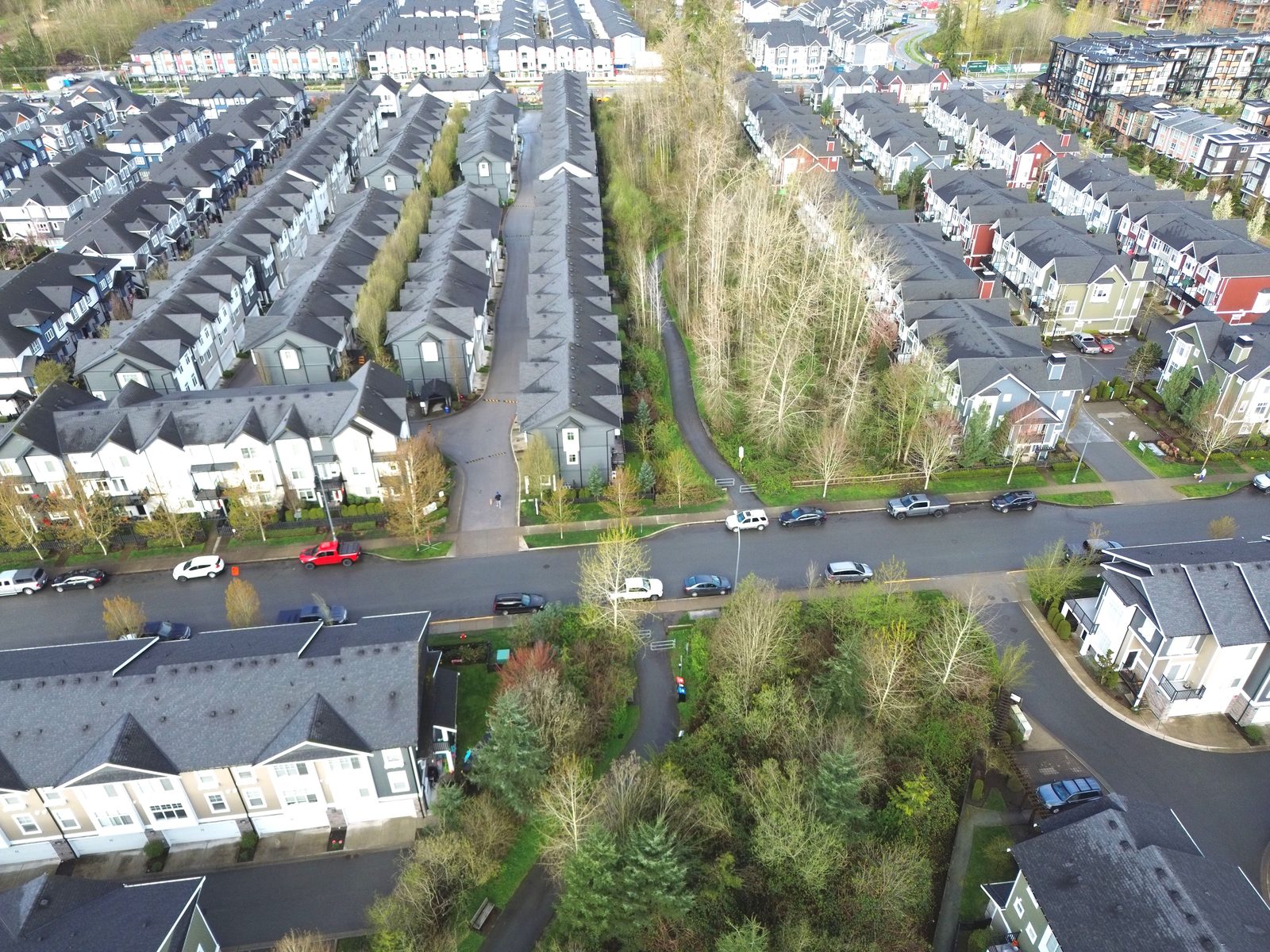 The Parry Evans Trail greenway from above