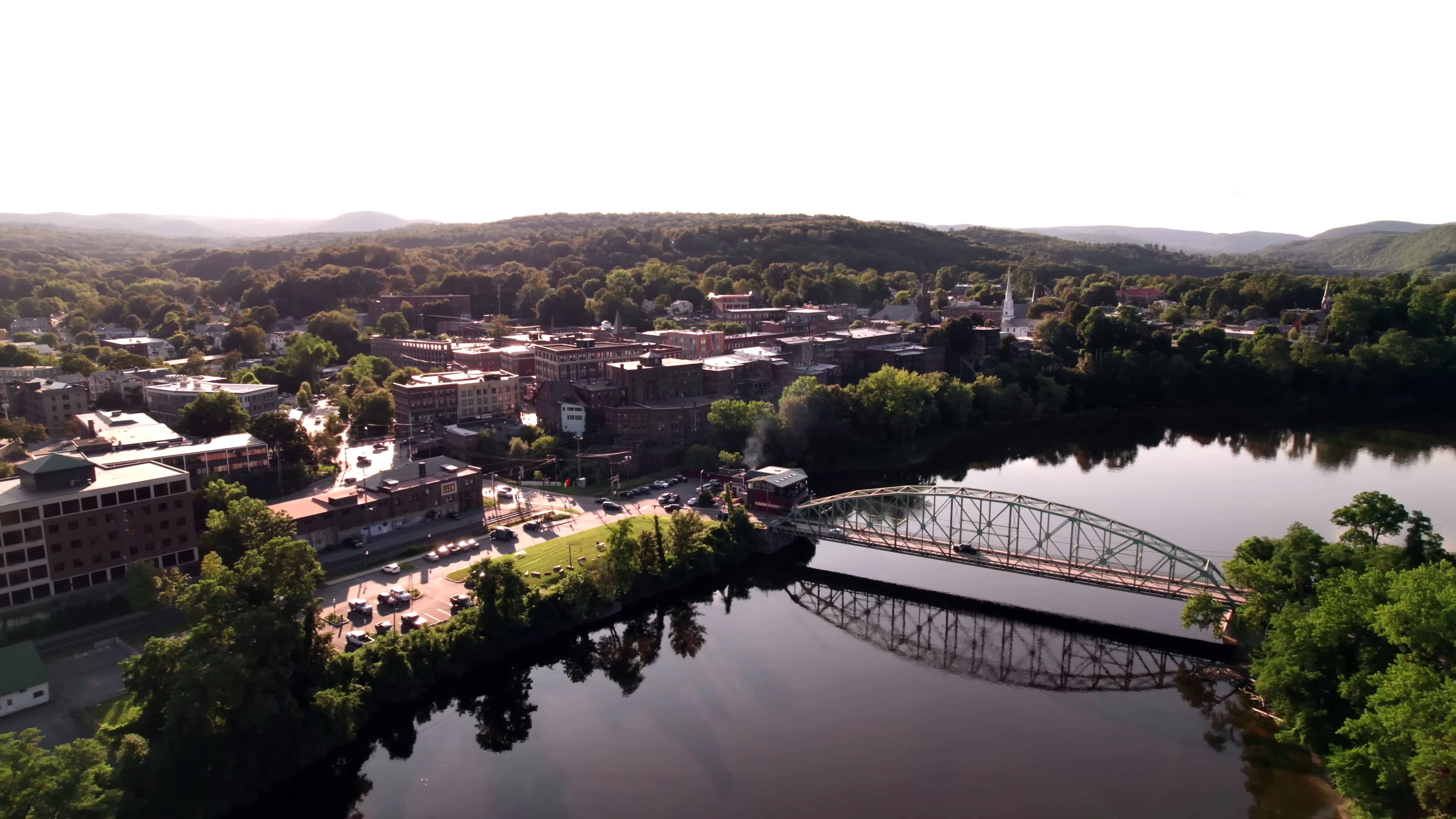 Aerial view of downtown Brattleboro