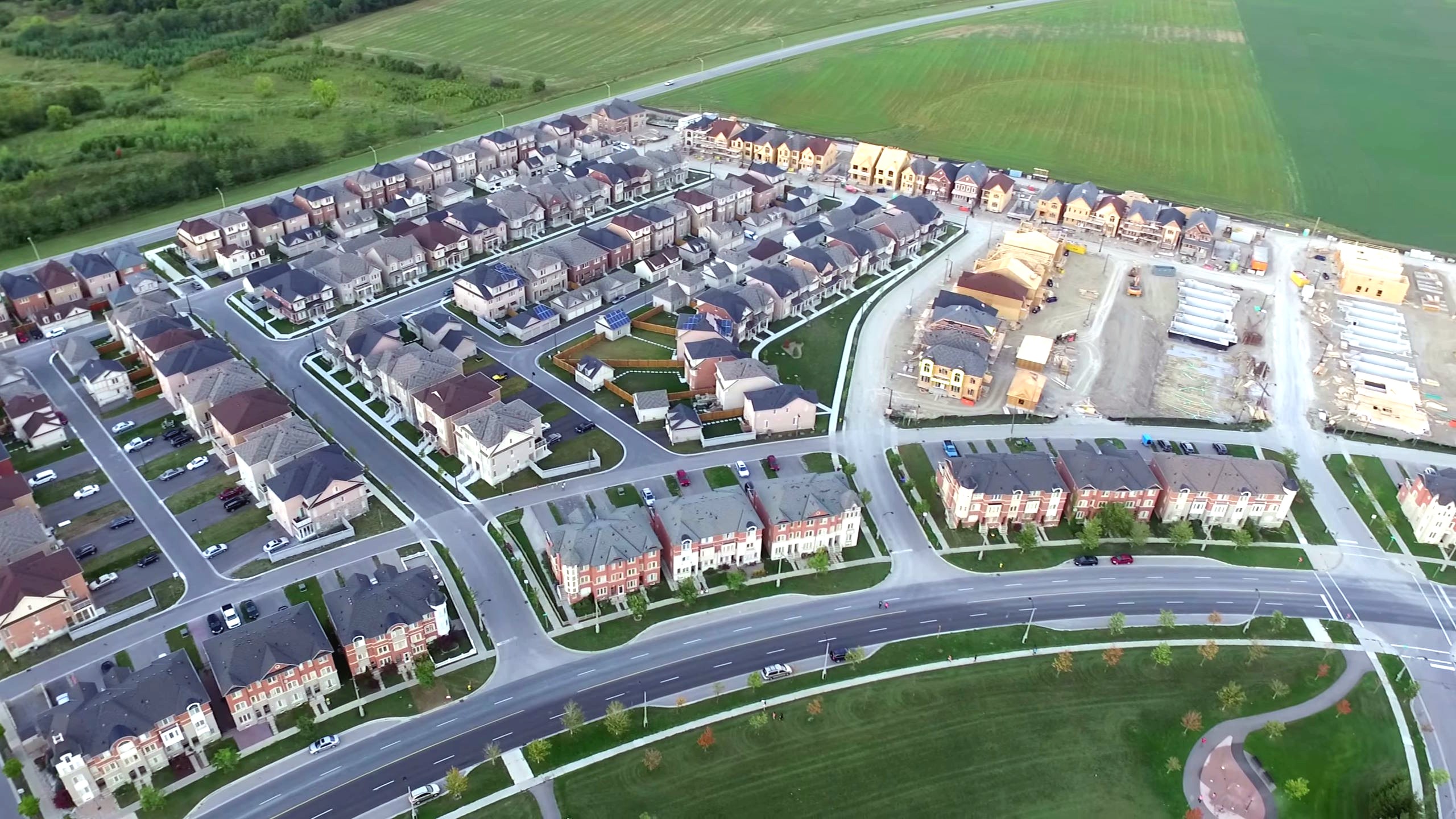 Aerial view of Cornell showing the planned community layout