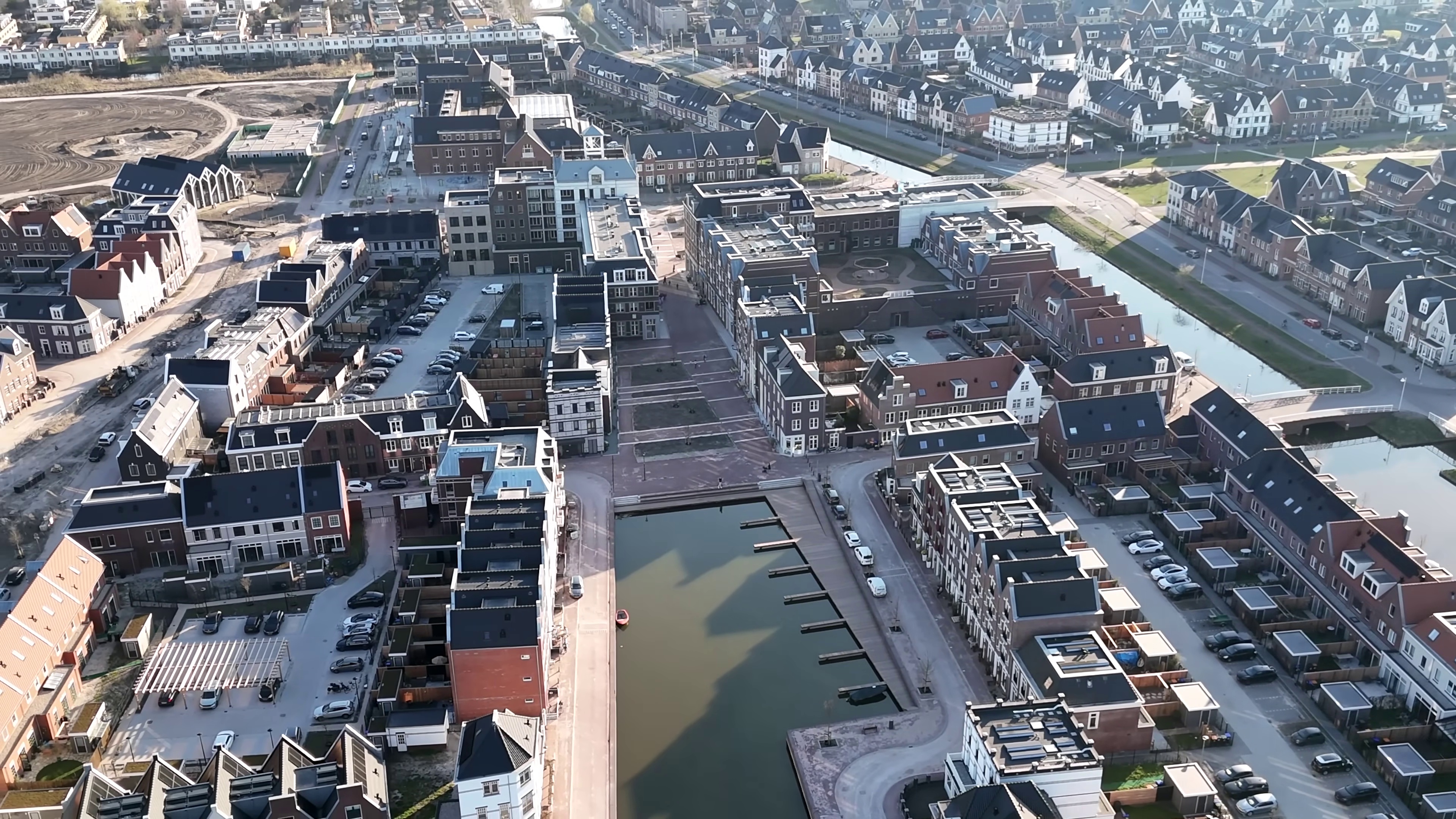 Aerial view of urban center
